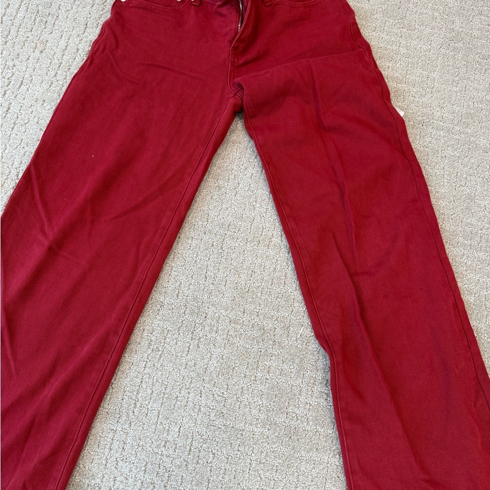 EDIKTED RED JEANS SMALL